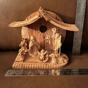 Nativity Scene Made From Olive Wood. RARE FIND